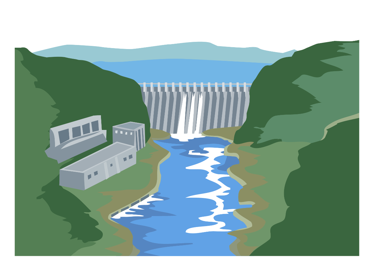 Graphic of a dam